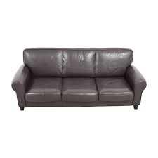 ikea brown three cushion leather couch