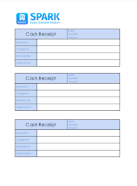 💕 1 credit card business card template. Cash Receipt Template Spark Invoice