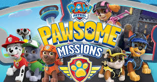 On a white background, we see 2 black dots pop up in the center. Nickalive Nick Jr Uk Launches New Paw Patrol Adventure Game Paw Patrol Pawsome Missions Nickelodeon Uk