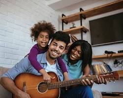 Image of Family playing music together