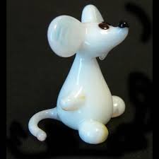Mini Glass Mouse Figurine Russian