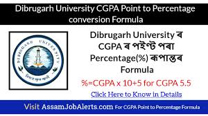 dibrugarh university cgpa point to