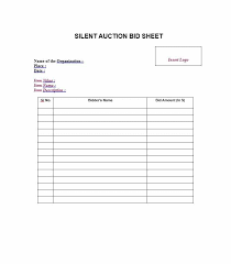 40 Silent Auction Bid Sheet Templates Word Excel