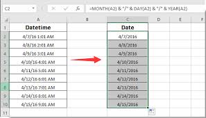convert date time format cell to date