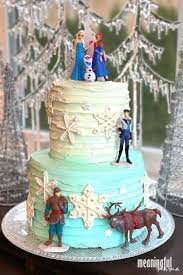Frozen Theme Cake Without Fondant gambar png