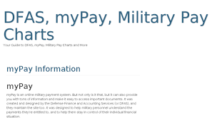Access Armypayguide Com Dfas Mypay Military Pay Charts