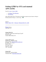 Tips milih apn yang bagus. Setting Gprs By Ota And Manual Apn Data Transmission Networking Standards