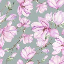 Abstract patterns illustration by oldrozd. Magnolias Seamless Floral Pattern Custom Wallpaper