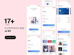 free e commerce app ui kit template psd