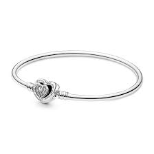 infinite hearts clasp bangle bracelet
