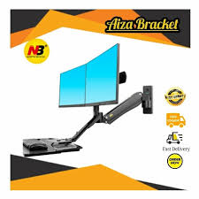 Sit Stand Arm Dual Monitor Wall Mount