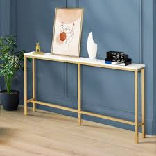 Gold Narrow Console Table Stand Hall