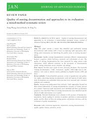 Pdf Quality Of Nursing Documentation And Approaches To Its