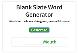 the blank slate word generator get