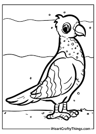 Birds coloring page with few details for kids. Unique Bird Coloring Pages