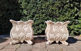 Two Jardinières Garden Vases Cast Iron