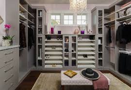 gray modular closet system with tilted