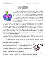 Worksheets, lesson plans, activities, etc. Reading Comprehension Worksheet Late Birthday