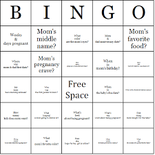 Mommy Trivia Bingo Cards