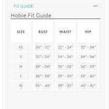Hobie Swimwear Size Guide Nwt