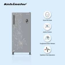 Red Kelvinator Refrigerator Glass Door