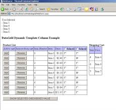 create template column dynamically in