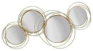 looped gold 4 circle mirrors