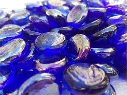 Electric Blue Metallic Glass Beads 5 Lbs
