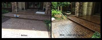 stamped colored concrete look