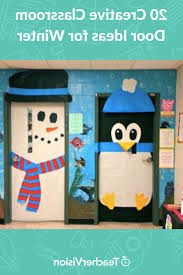elegant creative winter classroom door