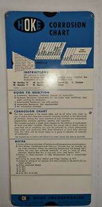Details About Vintage Hoke Corrosion Chart Sliding Chart In Very Good Condition 1959