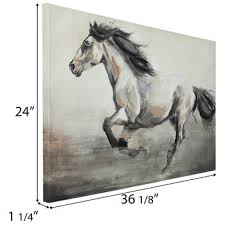 white running horse canvas wall decor