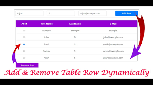 remove html table row dynamically