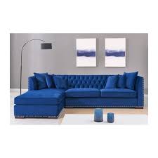 darby blue velvet corner sofa
