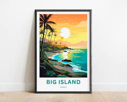 Big Island Poster Hawaii Wall Art