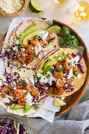 shrimp tacos with cilantro lime crema