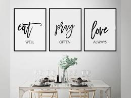 Eat Pray Love Print Kitchen Wall Art