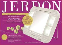jerdon led lighted makeup mirror with