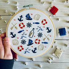 Nautical Embroidery Etsy