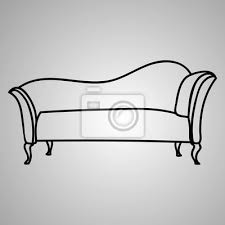 Sketch Of Sofa On Legs Icon Posters