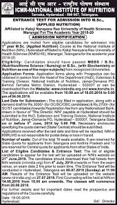 nutrition admission notification ad