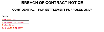 free breach of contract demand letter