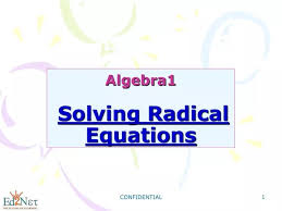 Algebra1 Solving Radical Equations