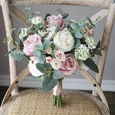 Where to buy silk wedding bouquets. Spring Silk Wedding Bouquet In 2020 Artificial Wedding Bouquets Simple Wedding Bouquets Flower Bouquet Wedding