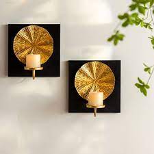 Promo Gaka Gold Wall Candle Sconces