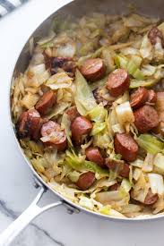 keto low carb smoked sausage cabbage