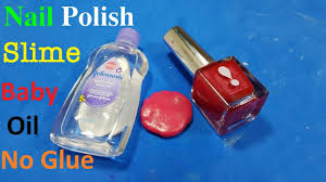 nail polish slime no glue with baby oil
