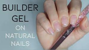 builder gel on short natural nails