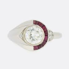 Gorgeous ruby art deco ring, via 1st dibs. Art Deco 1 30 Carat Diamond And Ruby Ring The Vintage Jeweller