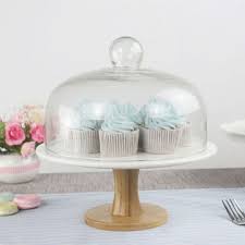 Glass Dome Ceramic Cake Stand